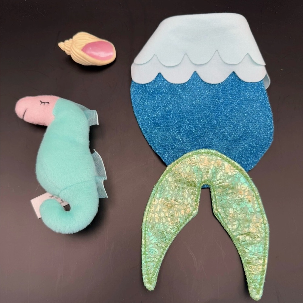 American Girl Wellie Wishers Doll OCEAN TREASURES Mermaid SET - Tail & Seahorse